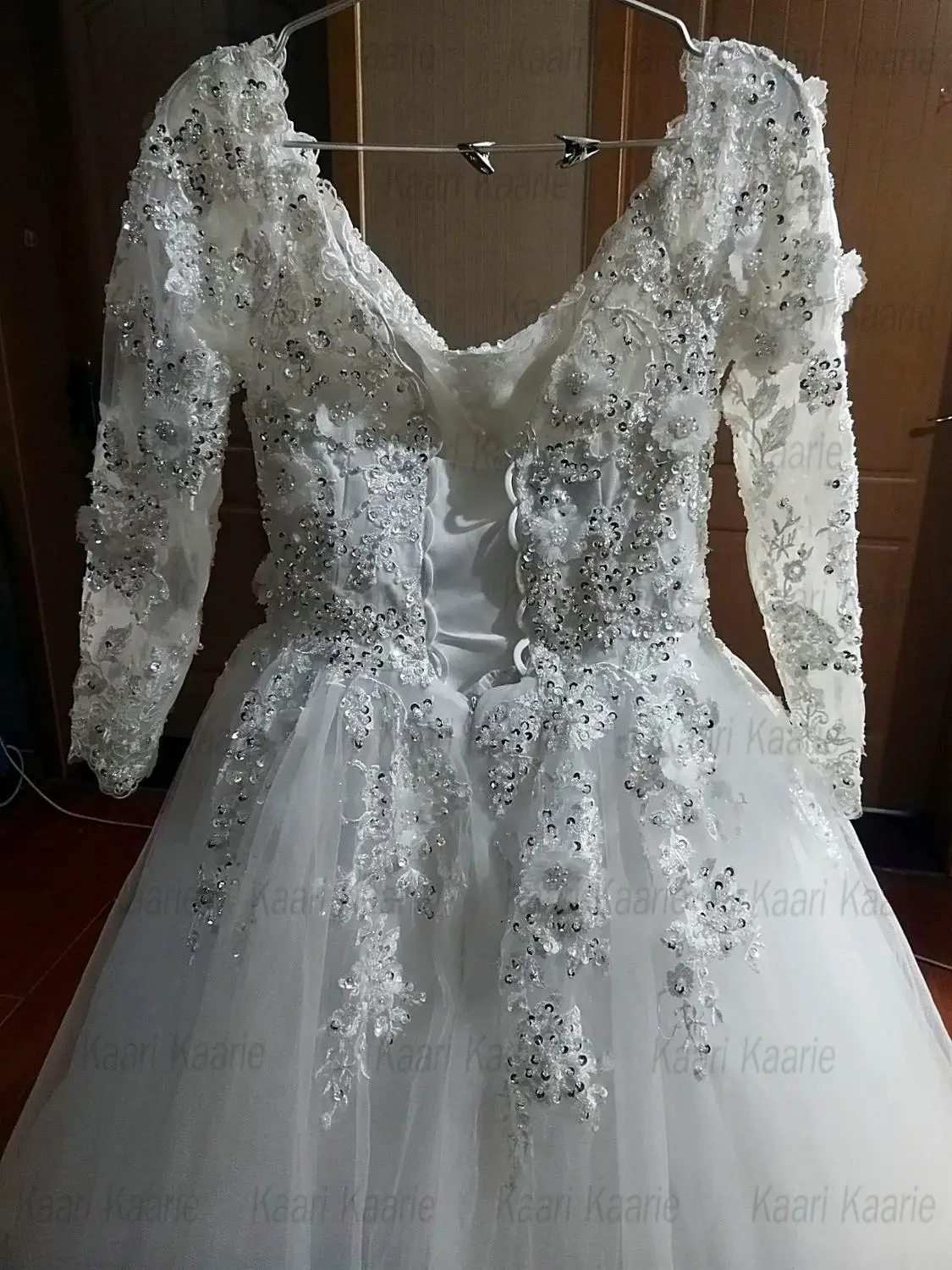 Gorgeous Princess Wedding Gowns Long Sleeves Lace Appliqus Church Formal Bride Dresses Tulle Ball Gown Bridal Dress Custom Made | Свадьбы и