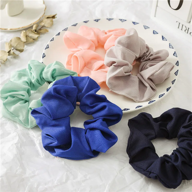 Шифоновые Однотонные резинки для волос карамельных цветов эластичная резинка