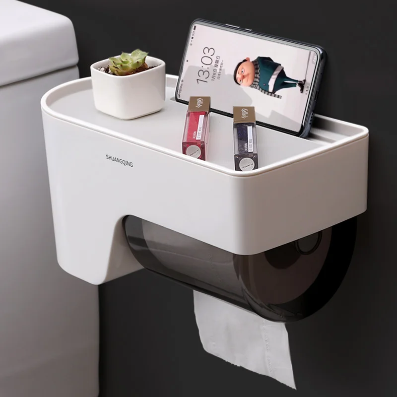 

Wall Mount Toilet Tissue Box Multifunctional Cute Napkin Paper Holder Dispenser Serviette En Papier Hand Towel Dispenser KK60ZJ