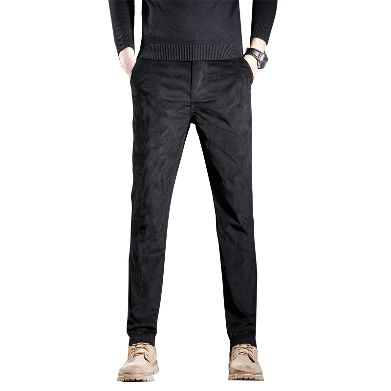 

SHAN BAO Winter Corduroy Casual Pants Real High Quality 2020 Fashion Brand Clothing Solid Color Cotton Men's Slim Pants Khaki