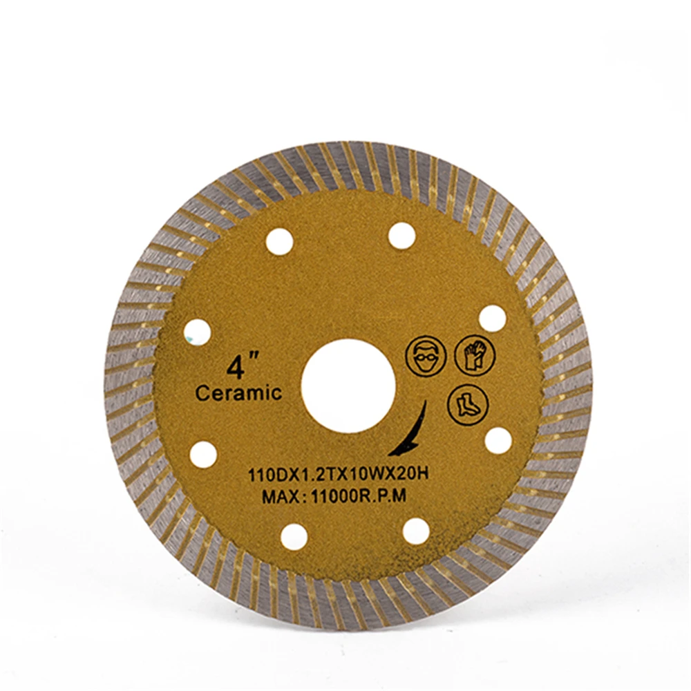 DB27 Ceramic Tiles D110mm Turbo Diamond Saw Blades 4 Inch Sintered Continuous Rim Disc Fast Cutting Without Chipping 10PCS