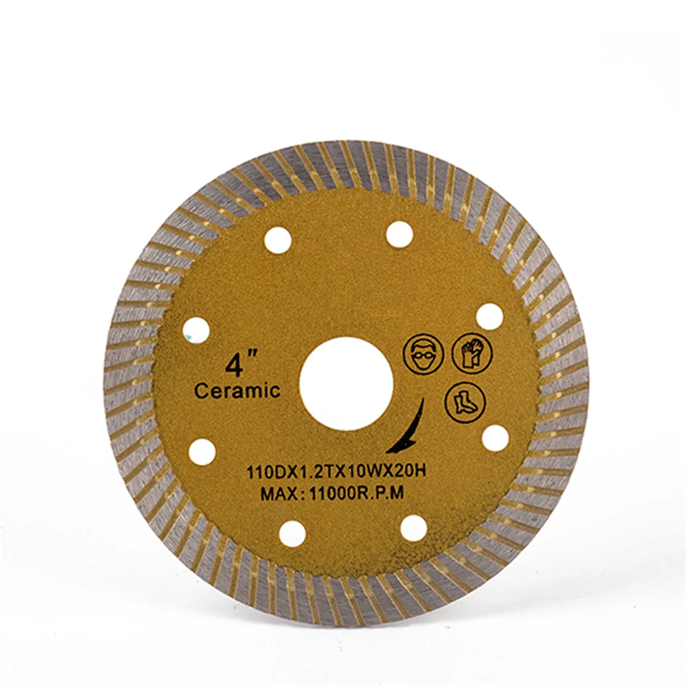 DB27 Ceramic Tiles D110mm Turbo Diamond Saw Blades 4 Inch Sintered Continuous Rim Disc Fast Cutting Without Chipping 10PCS | Инструменты