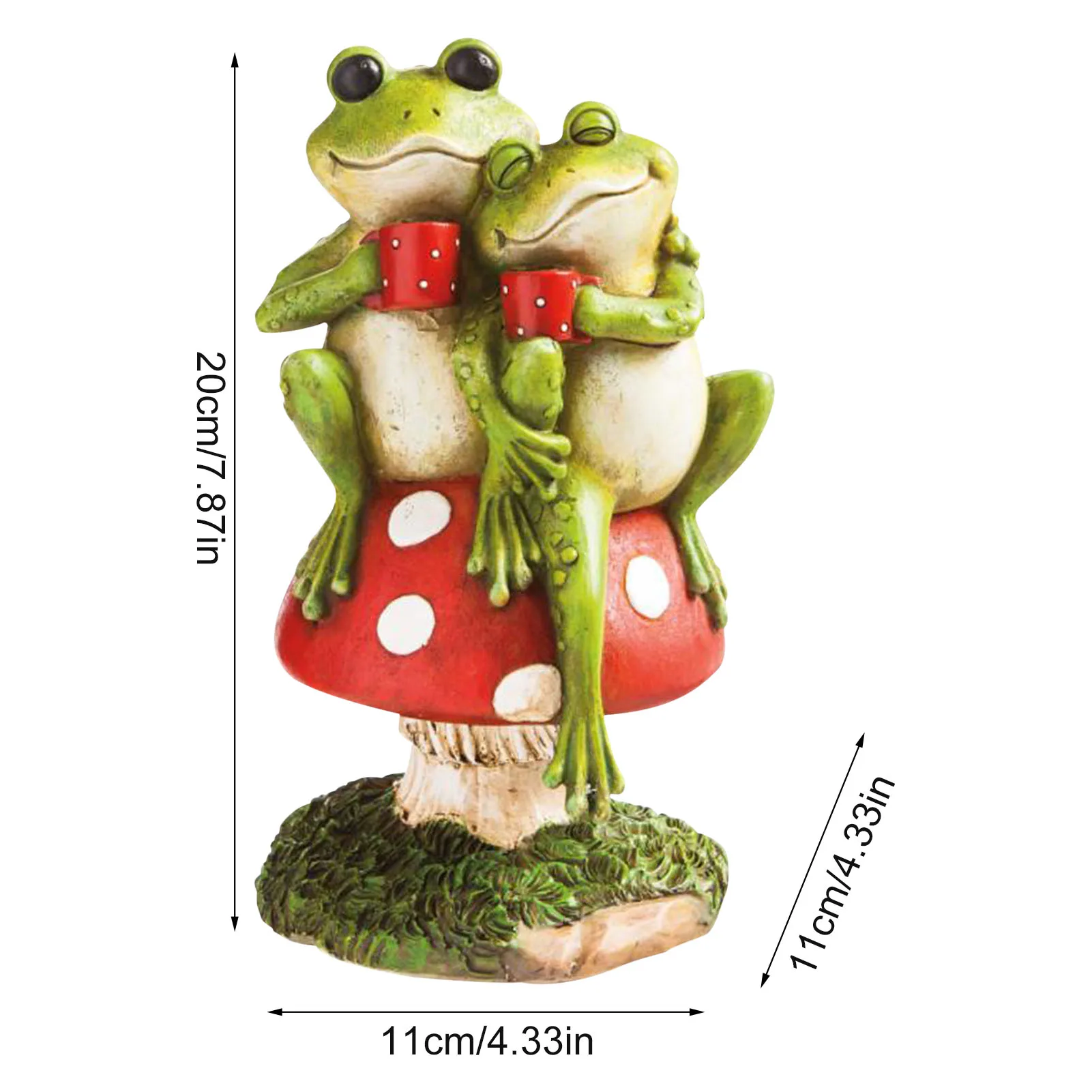 Забавная лягушка парная садовая статуя двор искусство Милая Фотополимерная для