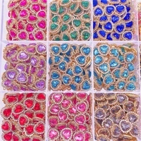 peixin 10pcsset fashionable colorful cute crystal heart shaped womens jewelry accessories diy jewelry making charm wholesale