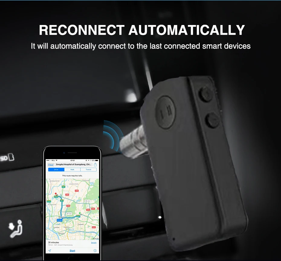 Bluetooth Receiver 4.1 Беспроводной Bluetooth Аудио Приемник 3.5 мм Автомобильный Aux Bluetooth Стерео Адаптер для Динамиков Наушников Громкой связи