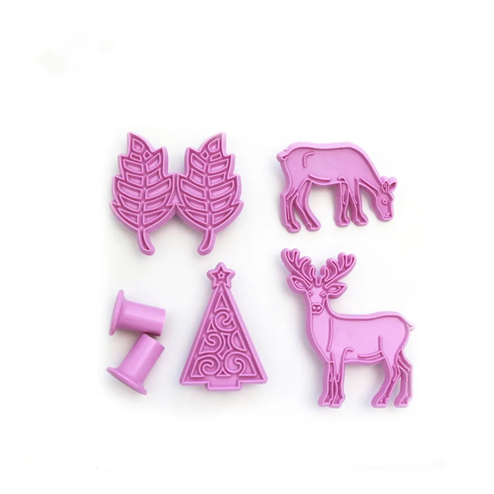 WOWCC инструмент для запекания 3D форма печенья лось олень пластиковый штамп