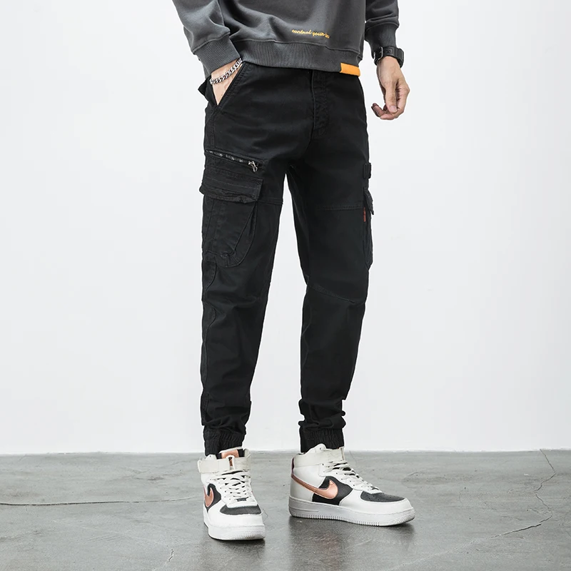 

Мужские брюки-карго GlacialWhale, мужская мода 2021, боковые карманы, хип-хоп, Techwear, джоггеры, мужские японские уличные брюки, брюки, мужские