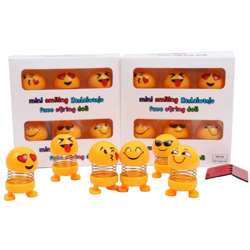 6 шт./лот миниатюрная вращающаяся голова кукла украшения для приборной панели