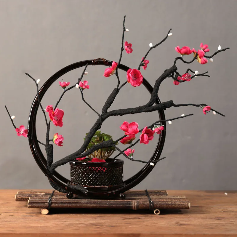 

Chinese Plum Tea Room Flower Bird Zen Lucky Flowers Ornament Home Furnishing Decoration Crafts Office Desktop Mascot Figurines