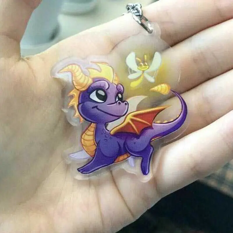 Двухсторонний акриловый брелок фигурка дракона Spyro|Игровые фигурки и