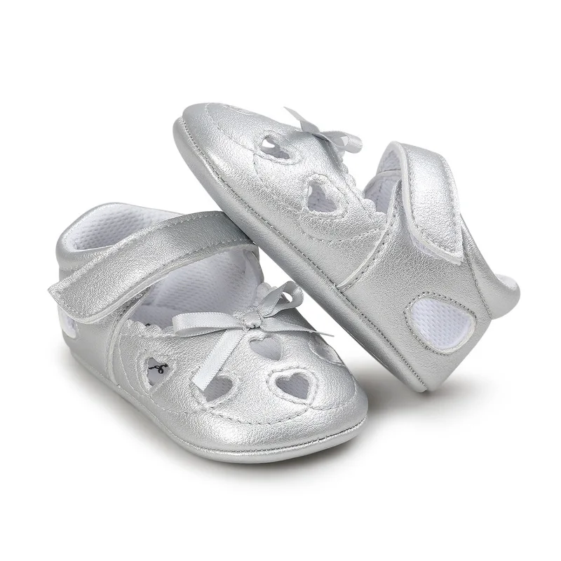 Детская обувь для новорожденных Мягкая резиновая с розовым бантом из