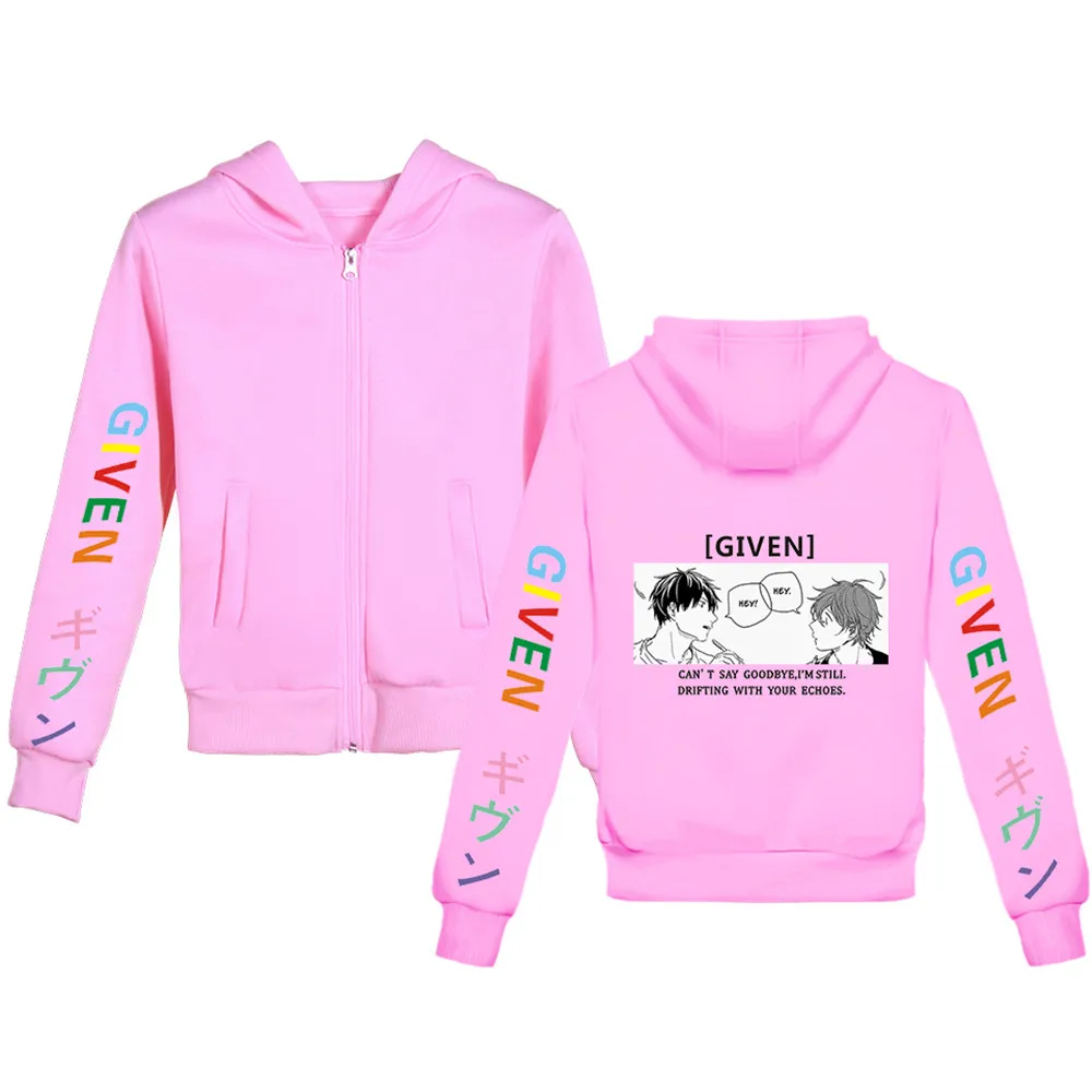 

Given Zipper Jackets Japan Anime Given Manga Music Mafuyu Hoodies Boy Girl Clothes Spring Autumn Cute Children Cartoon Coat Tops