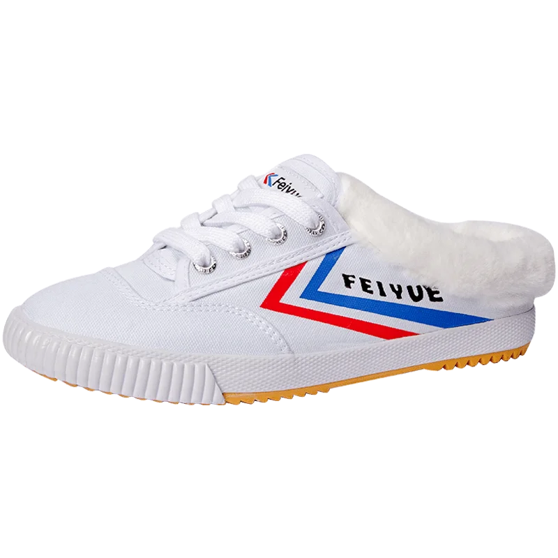 Feiyue Классическая парусиновая обувь 963 перетаскивание Женская обувь Зимняя Утепленная одежда повседневная обувь; тапочки из материала на основе хлопка; удобные, модные, новые