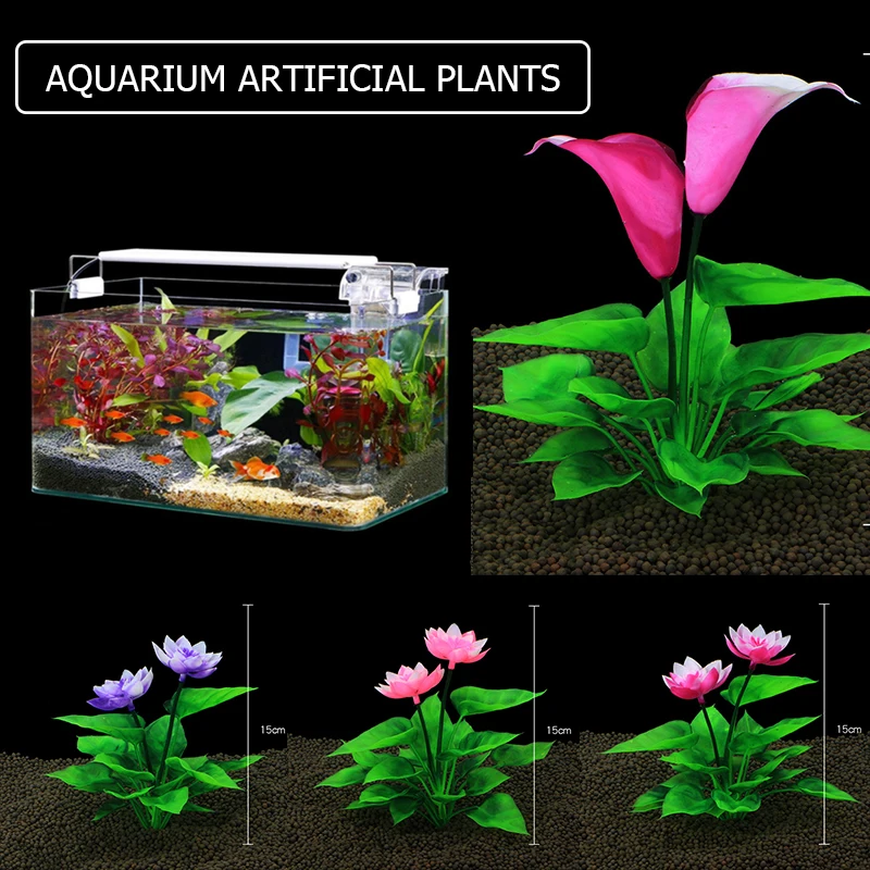 

Plastic Aquatic Grass Artificial Plants Aquarium Decoration Underwater Fake Flower Fish Tank Landscape Accessories For Home