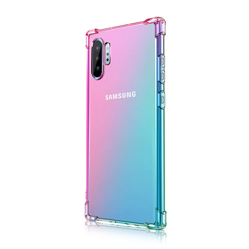 Амортизация цвета постепенное изменение ТПУ чехол для телефона samsung galaxy Note 10 Pro 9