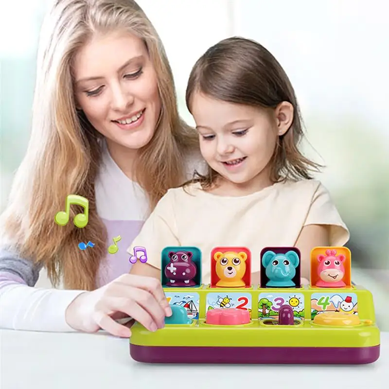 

Cartoon Animals Peekaboo Interactive Toy Early Learning Toy Development Memory Training with Music for Kids Baby Gift
