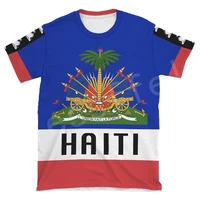 tessffel country emblem flag caribbean sea haiti island retro streetwear 3dprint funny casual short sleeve t shirts menwomen a1