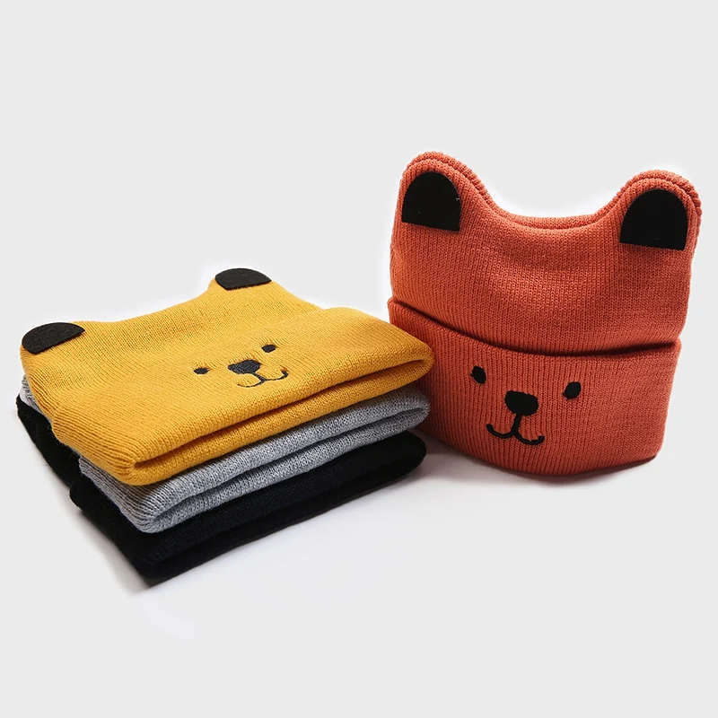 Зимние Детские шапочки с милым щенком Детская осенняя милая мягкая шапка теплая