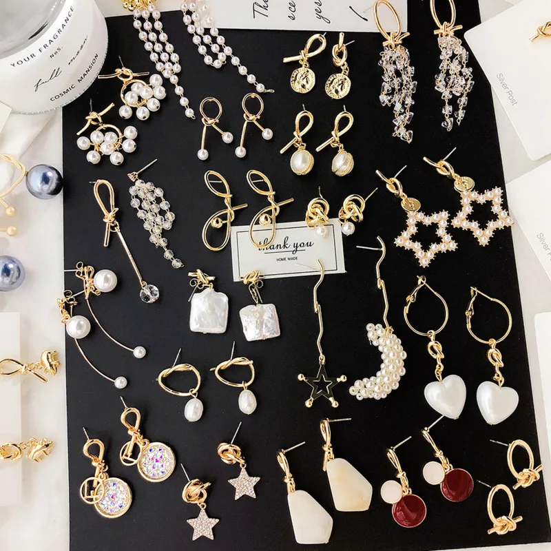 SP&ampCITY простые серьги металлическая серия висячие кристалл жемчуг для девушек