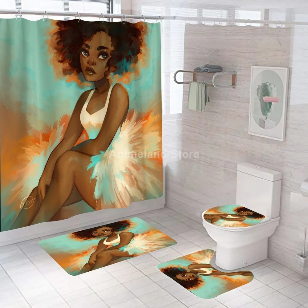 Красивые шторы для душа африканских девушек занавески ванной Мультяшные наборы