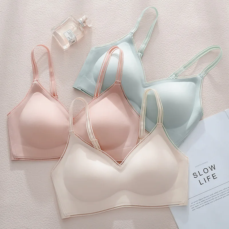 Tea Polyphenols Comfortable Seamless Underwear Gather Up High Elasticity Breathable Moisture-absorbing Non-marking  Women Bra