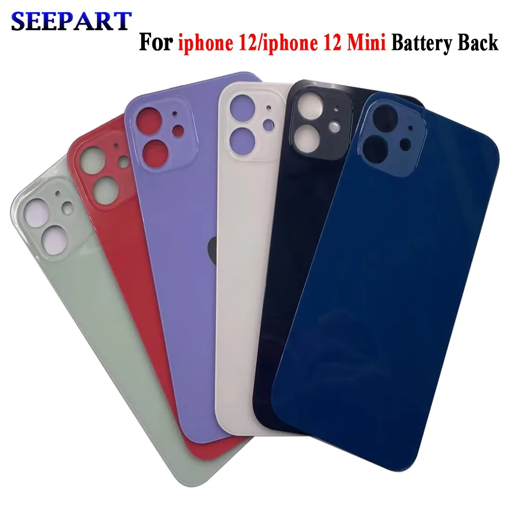 

Battery cover For iPhone 12/ iPhone 12 Mini Back Battery Cover Glass Housing Rear Door Panel Case Repair Parts For iPhone 12
