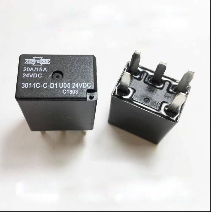 Автомобильное реле 24В 301-1c-d1 U05 24VDC 301-1C-C-D-24VDC 3011CCD1 DC24V 24V 20A 15A 5PIN | Строительство и