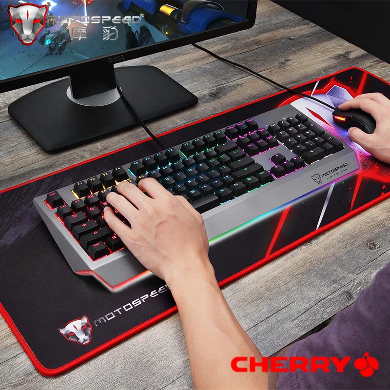 2019 Новый Оригинальный MOTOSPEED CK99 Игровая Механическая Клавиатура Cherry Red Switch 104 ключа