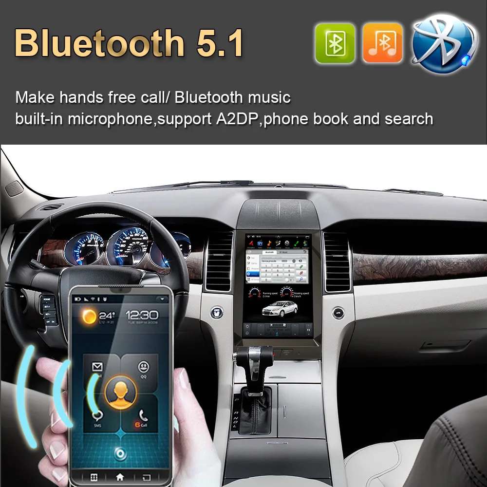 Автомобильный GPS-навигатор на Android 9 0 экран в стиле Tesla для Ford Taurus 2012-2016 радио