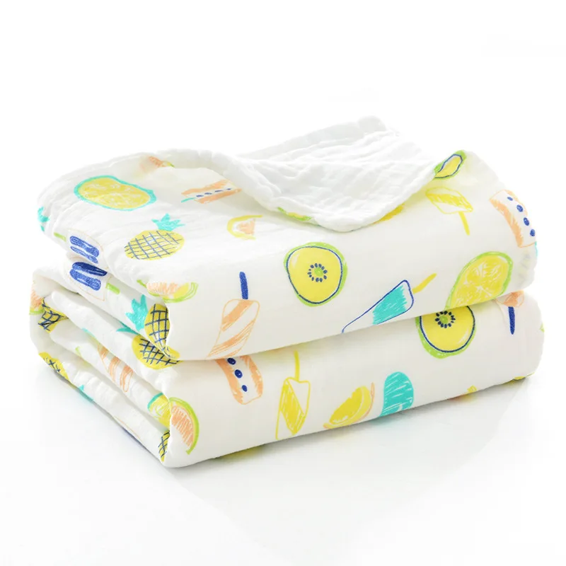 Детское одеяло класс A 110*110 см хлопок высокая плотность 6 слоев муслиновая марля