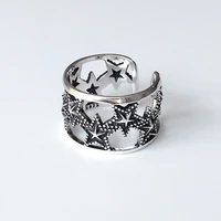 megin d new vintage exquisite simple hollow star carved copper rings for men women couple friend fashion design gift jewelry