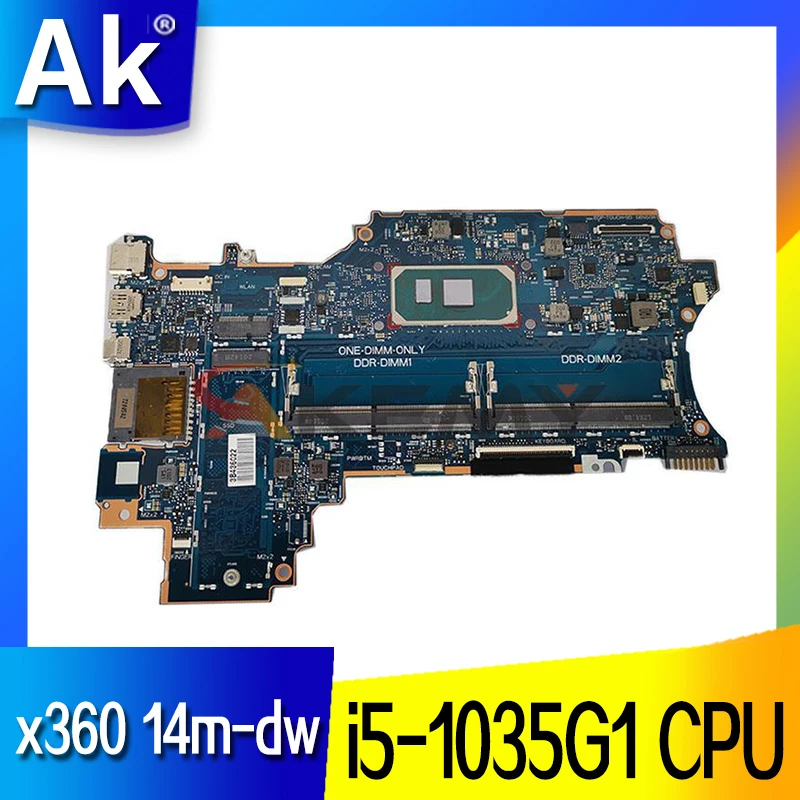 

FOR HP x360 14m-dw 14-dw 14m-dw0023dx laptop motherboard L96511-601 M01282-001 6050A3156701 mainboard with i5-1035G1