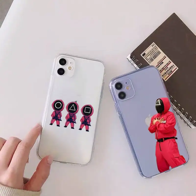 

Squid Game Korean TV series Phone Case Clear Transparent for iPhone 11 12 13 mini pro XS MAX 8 7 6 6S Plus X 5S SE XR 2020