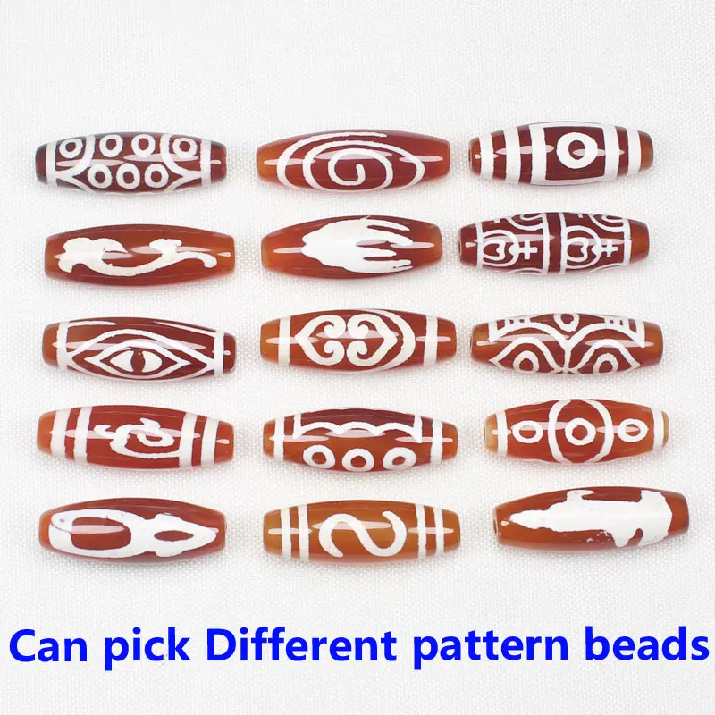 

2Pcs , Length Around 30mm,Can pick different patterns Dzi agates Beads,For DIYJewelry making! Mixed wholesale for all items !