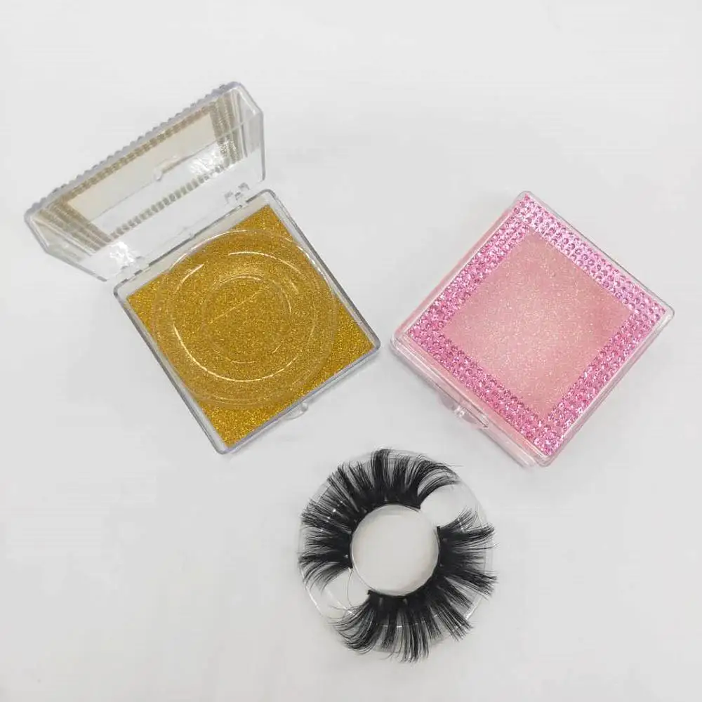 Цветные алмазные коробки для упаковки ресниц оптом блестящий пластиковый чехол