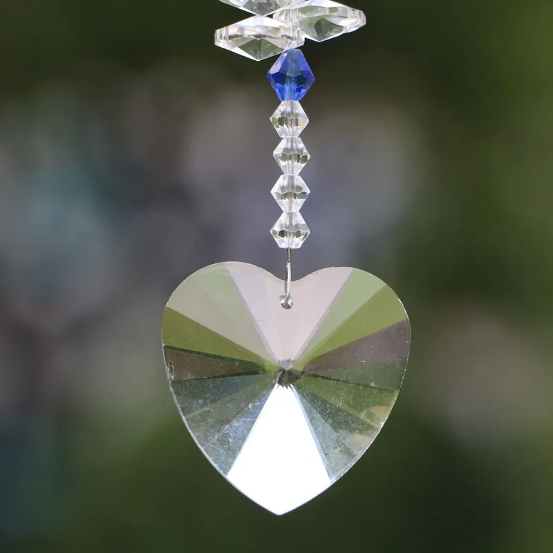 1 шт. 28 мм 40 прозрачное стекло с граненым сердечком хрустальные призмы Suncatcher