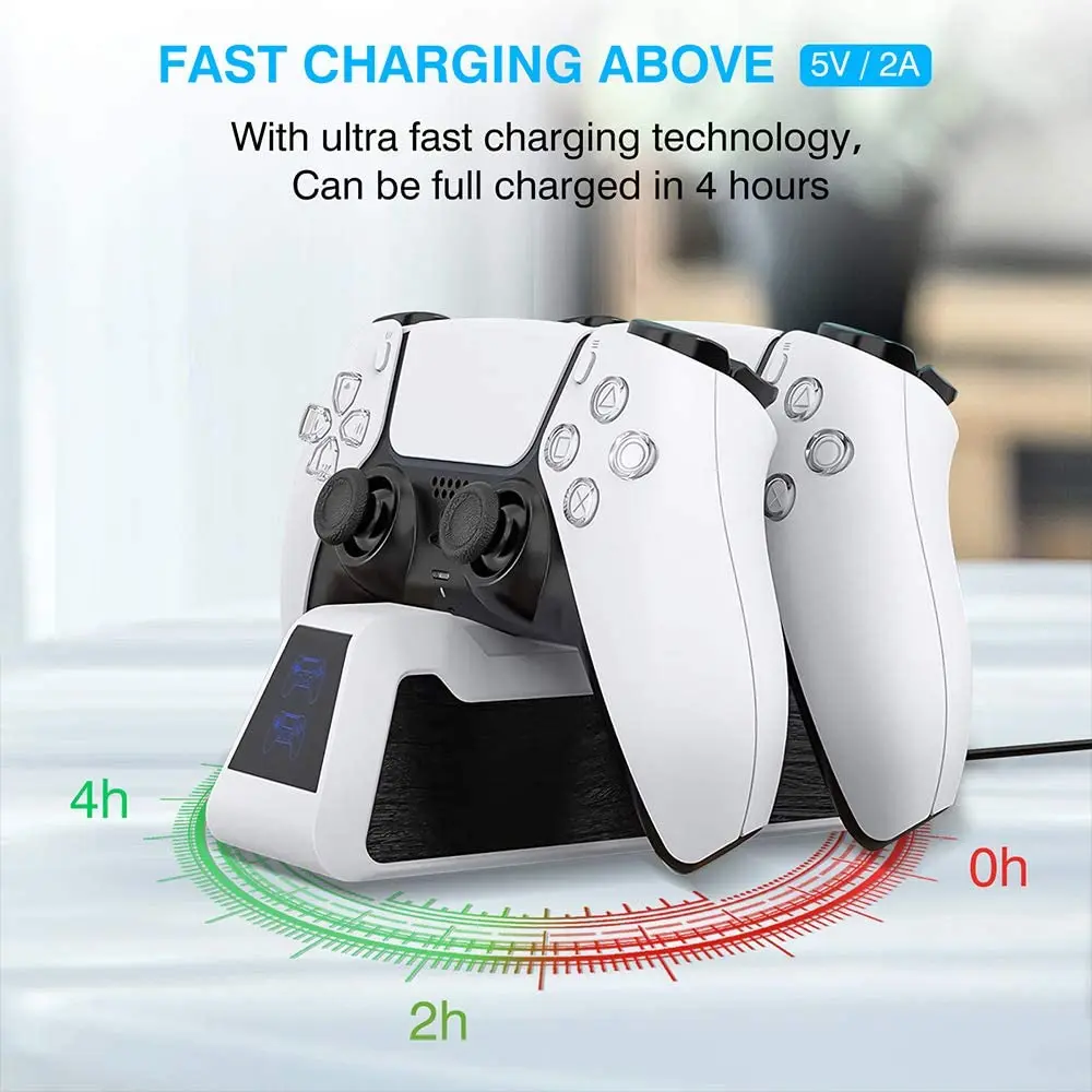 

Charging Station for PS5 Controller, Replacement Fast Charge PS5 Dualsense Charger Stand with Status Indicator & Type C Cable