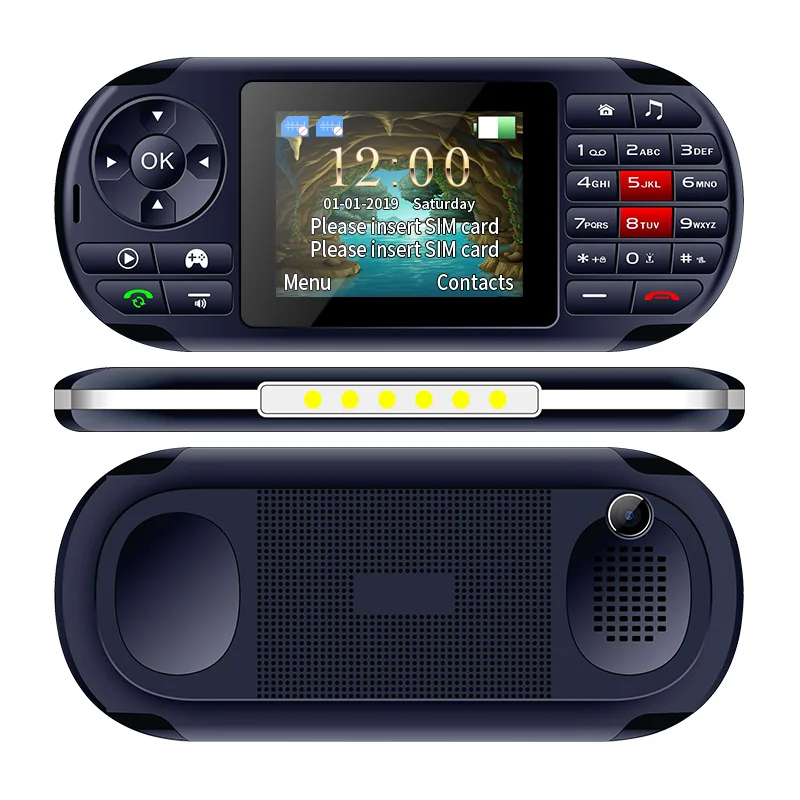 Navy Blue UNIWA GP001 2 в 1 игровой мобильный телефон 2," 84 Встроенные игры GSM 2G мобильный телефон две sim-карты двойной режим ожидания FM MP3 клавиатура 2500 мАч - Цвет: Navy Blue