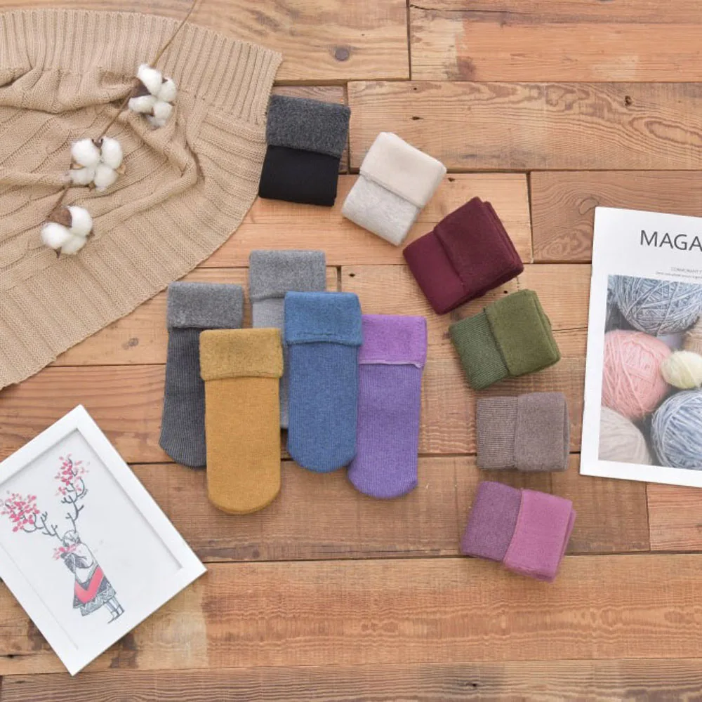 

New Winter Plus Cotton Blend Thickening Socks Kids Thermal Warm Socks Children Toddler Baby Girls Boys Floor Socks For 3-12Y