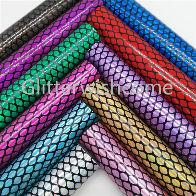 Ткань из искусственной кожи Glitterwishcome 21 х29 см Размер A4 Радужная синтетическая кожа