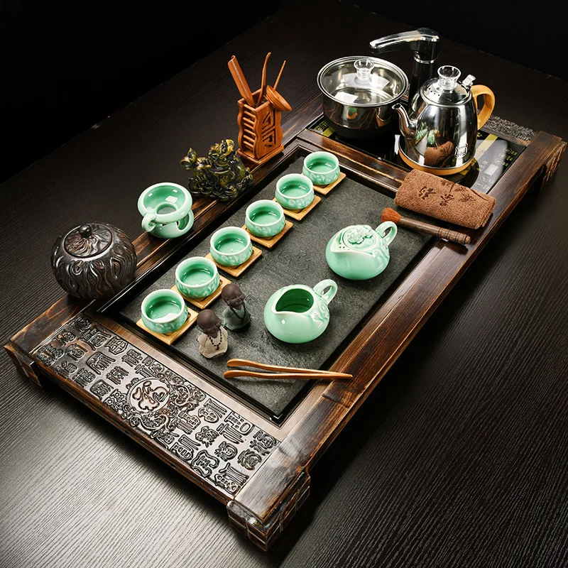 Полный набор 1 комплект чашка поднос для чая высокое качество китайский твердый