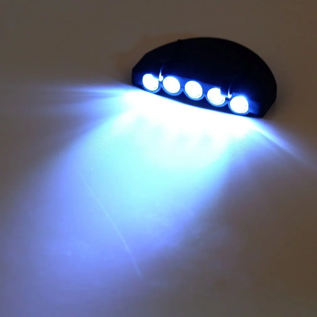 

Practical Head Lamp 5 LED Head Light Fishing For Outdoor Camping Hunting Hiking Hat Torch Hunt Cap With Clip