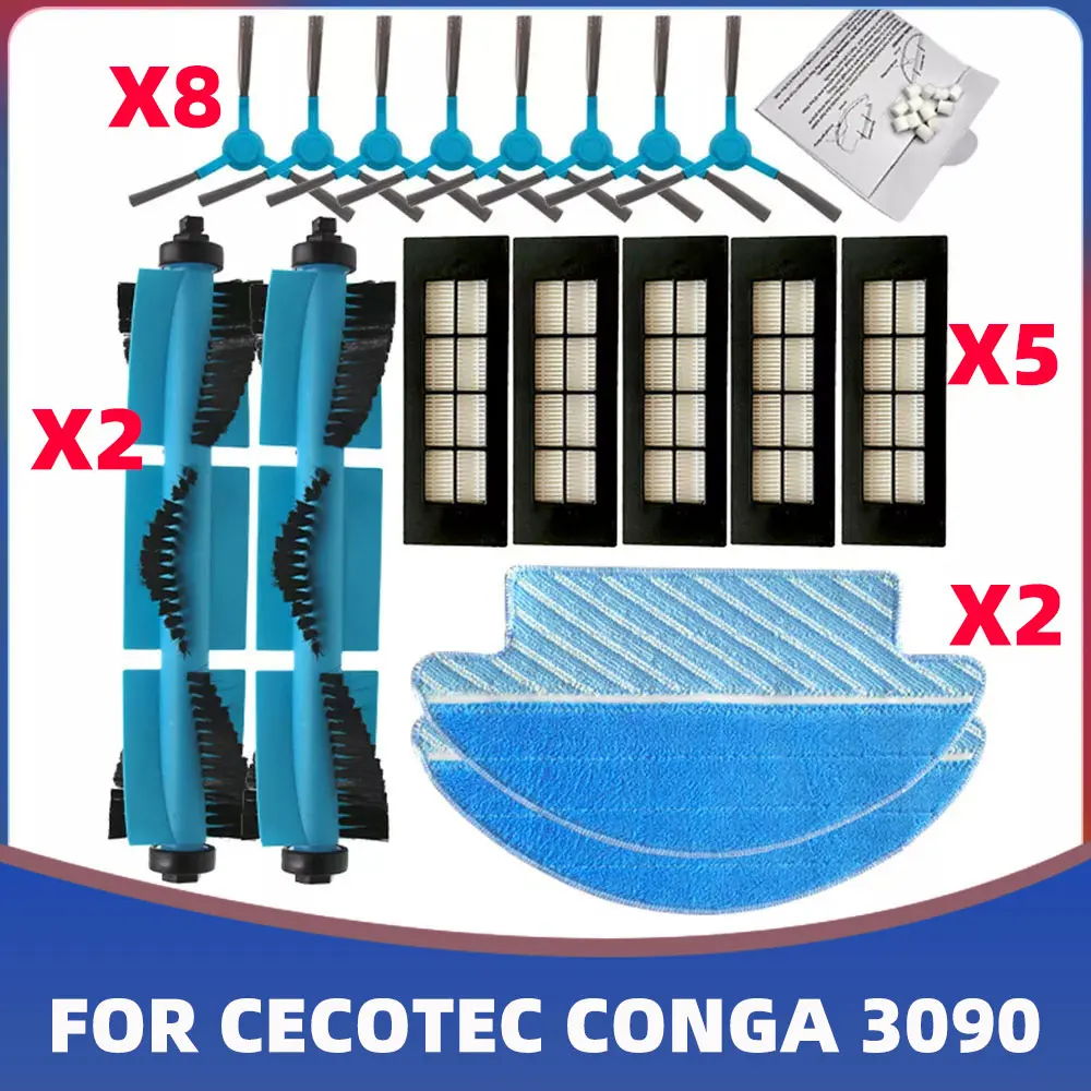 

Main Side Brush Hepa Filter Mop Cloths Rag Replacement For Cecotec Conga 3090 Robotic Vacuum Cleaner Spare Parts Accessories
