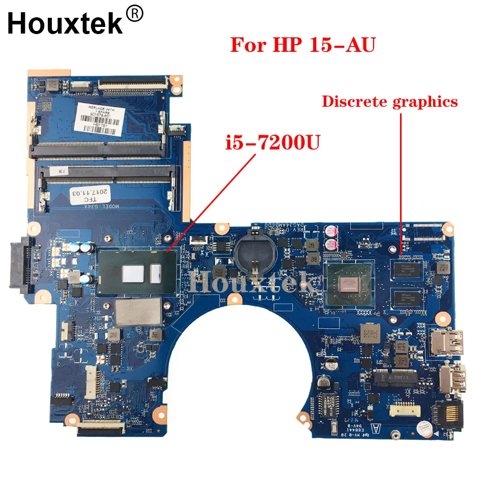 Kaufen G34A Für HP 15-AU Laptop Motherboard DAG34AMB6D0 901578-601 901578-001 Mit SR2ZU I5-7200U GT940M GPU 100% Voll Getestet OK