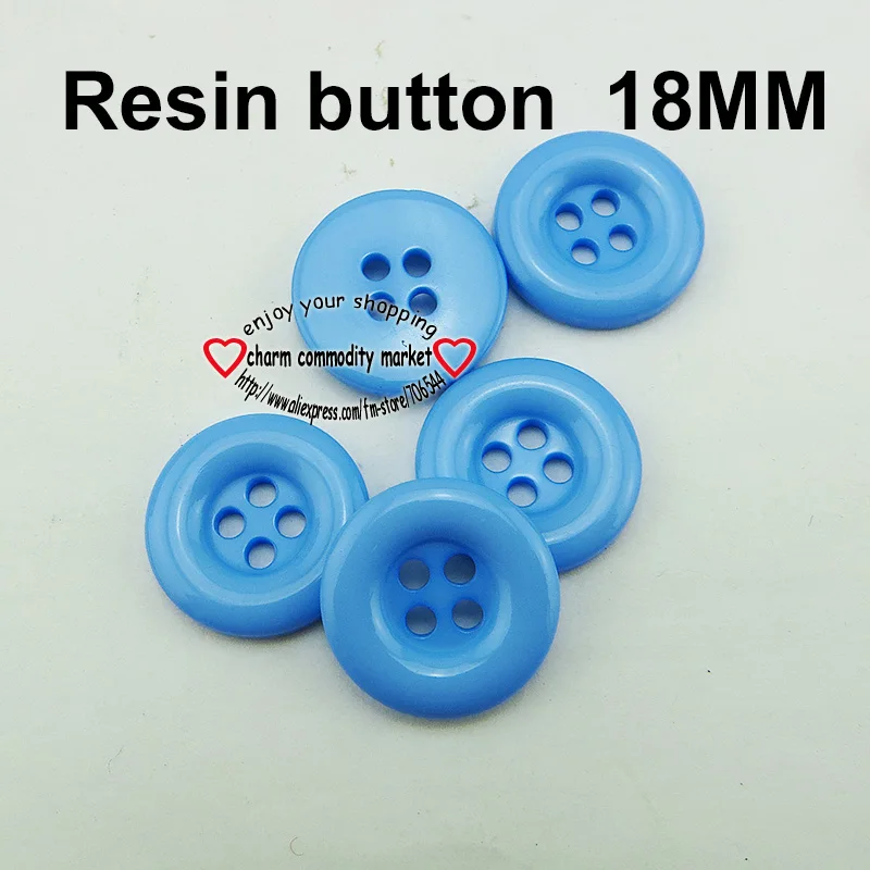 100 шт 18 мм синие окрашенные Круглые полимерные пуговицы пальто сапоги швейная