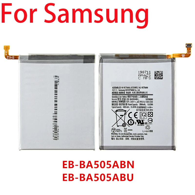 100% реальные 4000 мА/ч EB BA505ABN BA505ABU батарея для SAMSUNG Galaxy A50 A505F SM A505FN/DS/GN A505W A30s A30 чехол