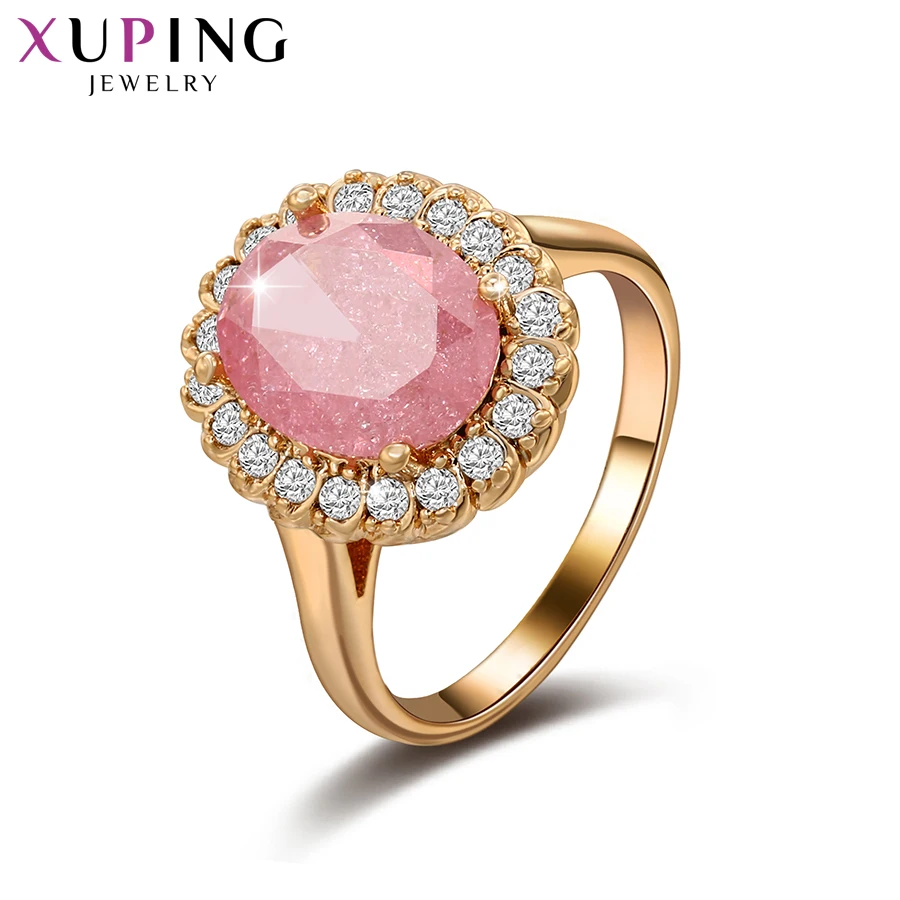 Xuping ювелирные изделия модное кольцо с экологичным медным розовым ледяным камнем