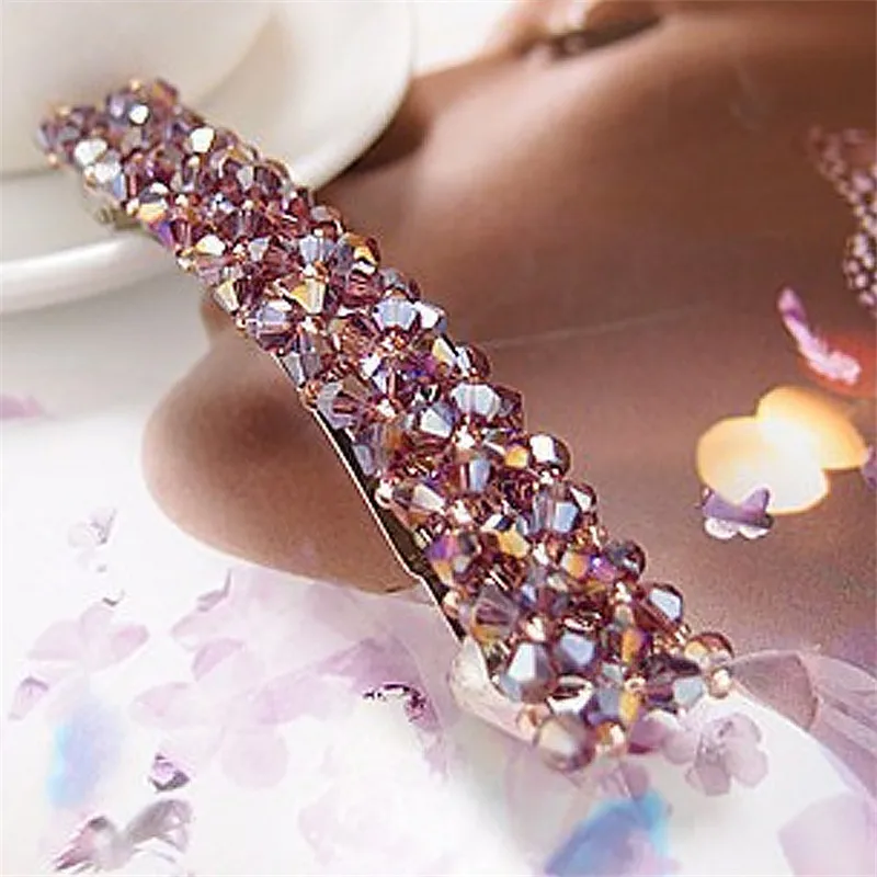 

Hot Sale 6Colors Korean Crystal Elegant Women Barrettes Hair Clip Hairgrips Hairpin Girls Hair Accessories Dropshipping