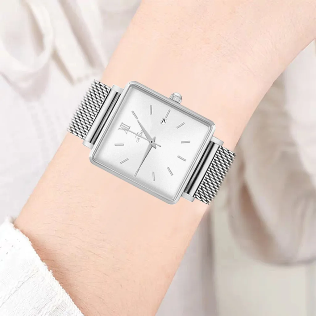 Часы наручные женские кварцевые роскошные повседневные с квадратным