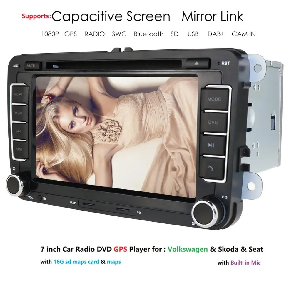 Hizpo 2 din " автомобильный DVD мультимедийный плеер gps навигация Авторадио для VW/passat b6/SEAT leon 2 Altea Toledo Skoda bt